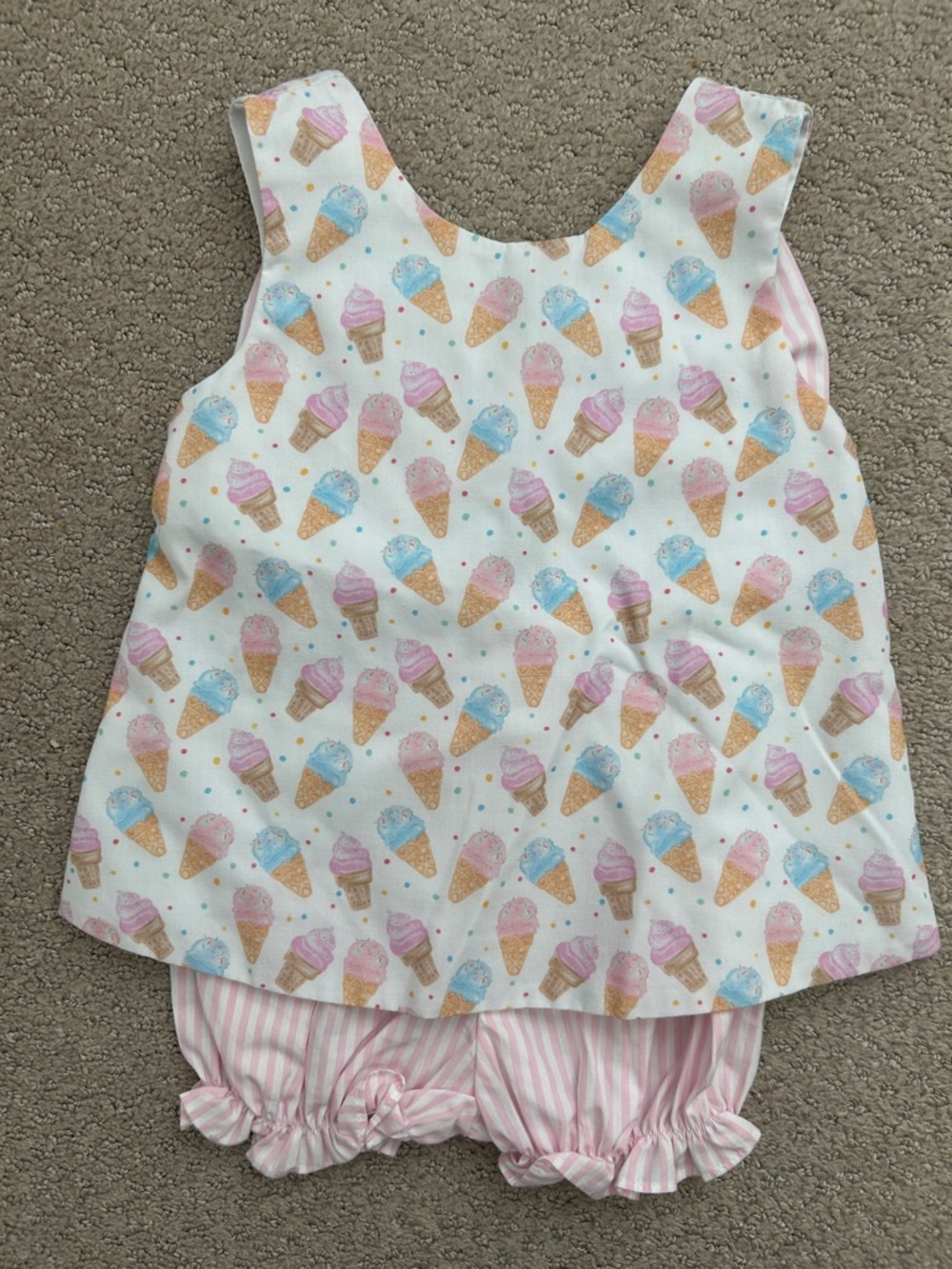 NWOT James & Lottie pink ice cream bloomer set